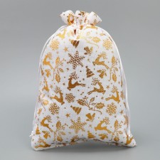 Bag gift canvas “Holiday in the house”, embossing, 20 x 30 cm +/- 1.5 cm, New Year