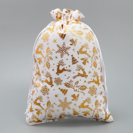 Bag gift canvas “Holiday in the house”, embossing, 20 x 30 cm +/- 1.5 cm, New Year