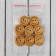 Wood patch "Hand Made with Love", 2 punctures, d = 18 mm, yellow color
