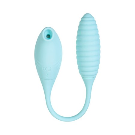 Vacuum-wave stimulator and pulsa egg Jos Roow, 36 cm, silicone, blue color-5