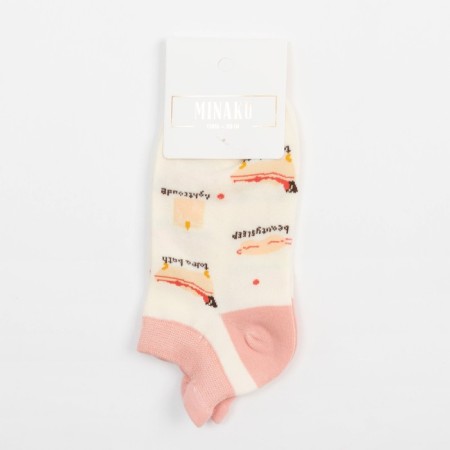 Women's socks minku "drawings", pink color, size 36-39 (23-25 ​​cm)-3