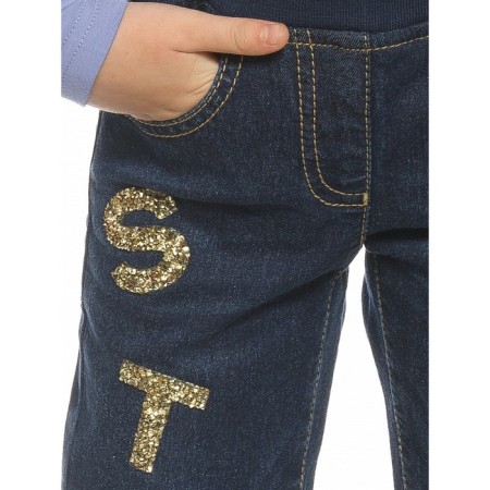 Pants for girls, height 104 cm, dark blue color-1