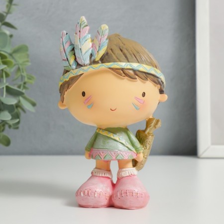Souvenir Polystone "Baby-Indian with onions and arrows" 14x7x8.5 cm