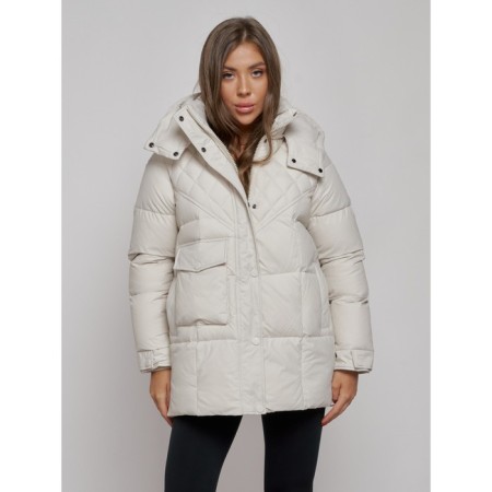 Winter jacket, size 42, beige color-6