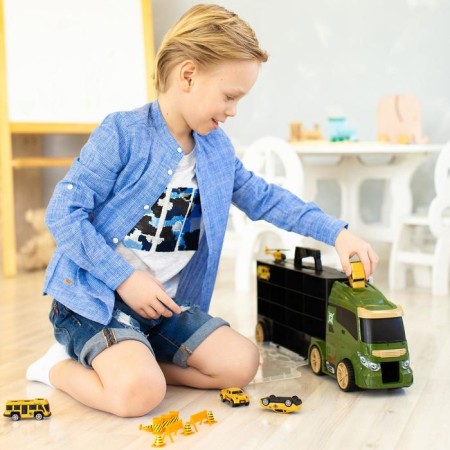 Auto -Vorot Case Givito Militari, with cars, with a tunnel, green color, 59 cm-2
