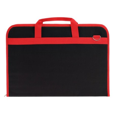 Folder for drawings and drawings for artists A3, 450 x 320 x 30 mm, handles, frame, textile, estado, black red kant-2