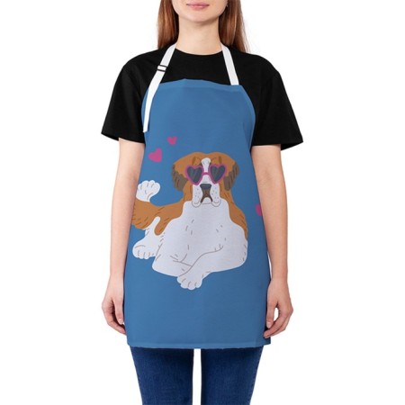 Apron kitchen with a photo print "Business dog", adjustable, size OS