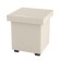 Puff with an opening top, leatherette, beige color Tex Cream
