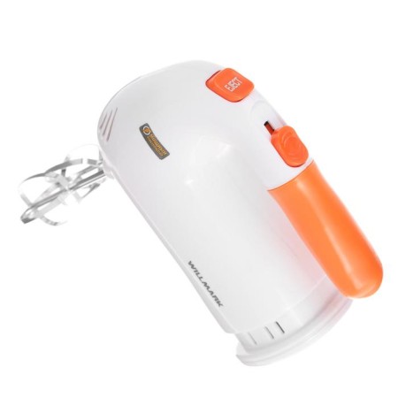 Mixer Willmarka Whm-6023st, manual, 400 watts, 5 speeds, 2 nozzles, stand, orange-1