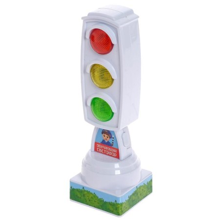 A traffic light with the game field "Study traffic rules", lighting effects, Russian chip-6