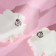 Earrings plastic "Blocked bud" shine, white color