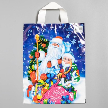 Package "Gifts", polyethylene with a loop pen, 28 x 35 cm, 55 μm-1