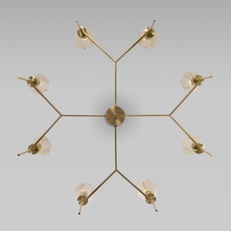 EUROSVET PRISM ceiling lamp 60143/8, E14, 8x60W, 900x900x680 mm, brass color-2