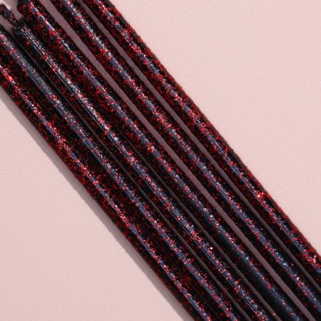 Set of candles in the cake, 6 pieces "Shine", red-black, 17 cm-2