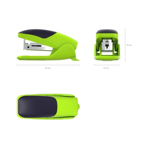 Staplair Erichkrause Ergoline Mini No. 10, up to 15 sheets, built-in anti-stepler, rubber anti-slip insert, bright salad-3