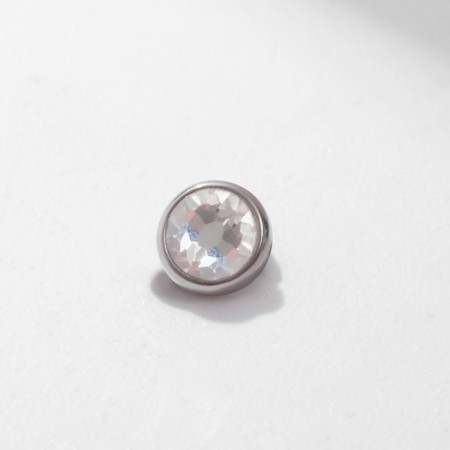 Washing for piercing made of stainless steel “cone”, white color in silver, thread 0.07 mm