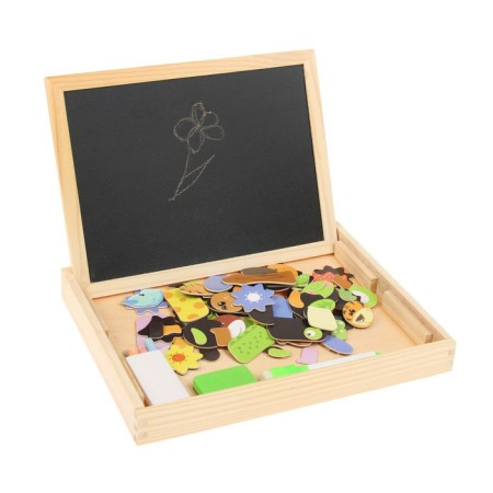 Magnetic designer "Animals in a clearing", 2-third-party board, chalk, sponge, 111 parts-1