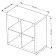 Rabberry with four open cells "Fors 4", square, vestiburat, color of oak white