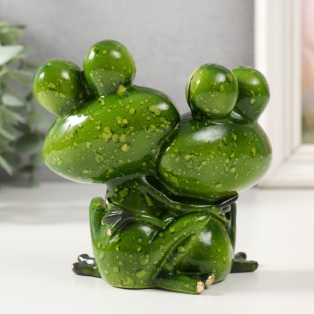 Souvenir Polystone Lak "Frog - the first date" 11.5x6.5x11.5 cm-2
