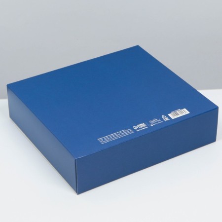Happy New Year folding box, embossing, blue, 20 x 18 x 5 cm, new year-6