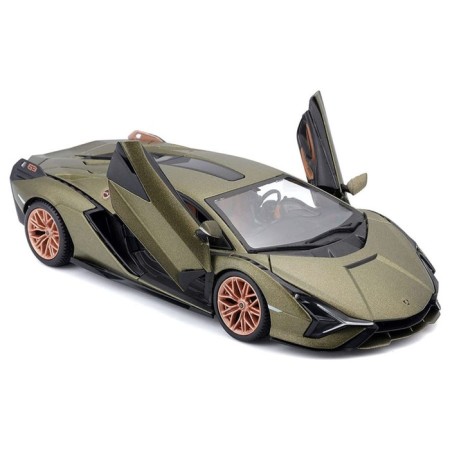 BBURAGO Lamborghini Sian FKP 37, Die-Cast, 1:24, opening doors, green color-1