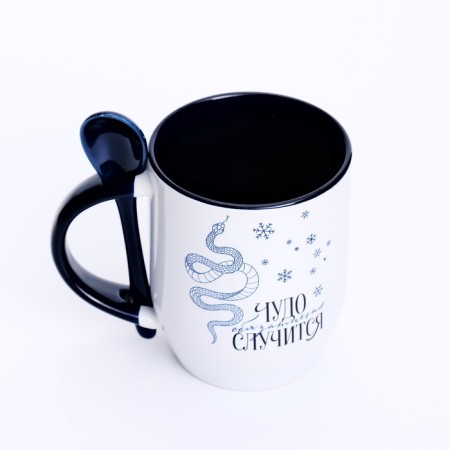 New Year's mug with a spoon "Miracle", 350 ml-3