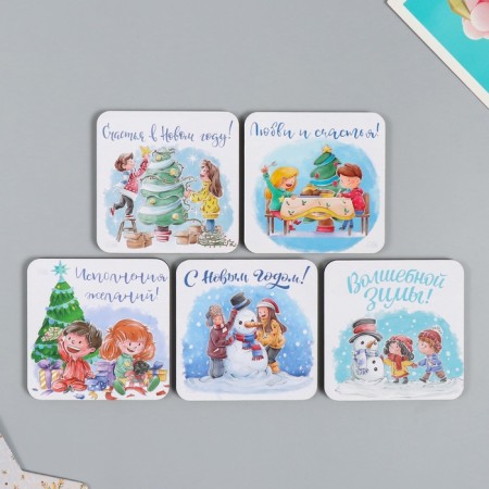 Magnet tree "Children" 7x7 cm mix 5 types-1