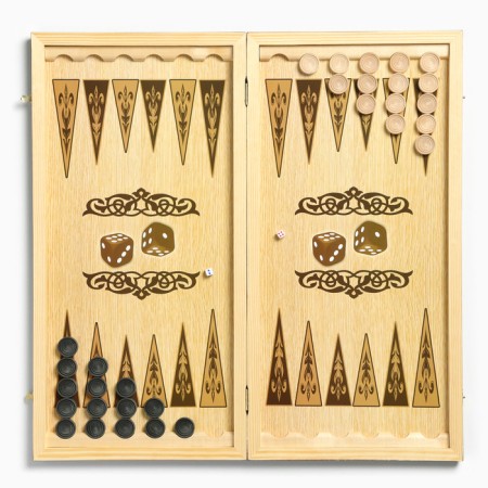 Wooden backgammon large, board game "Tiger"-1