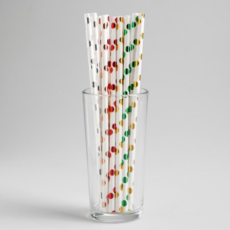 Pipe for cocktail "peas", embossing, set of 12 pcs., Mix colors-1