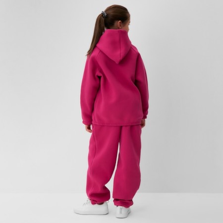 Kids (hoodies, trousers) minku: Basic Line Kids, Oversize, Fuchsia color, height 152-21