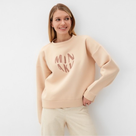 Female sweatshirt Minaku: Velvet Collection Milk color, size 42-2