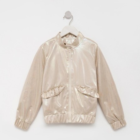 Jacket (bomber) children's minku: casual collection kids beige color, height 128-5