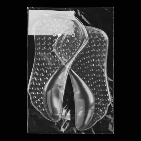 Half -slopes for shoes, with an adversary, massage, on a glue basis, silicone, 12 × 6 cm, pair, color transparent-5