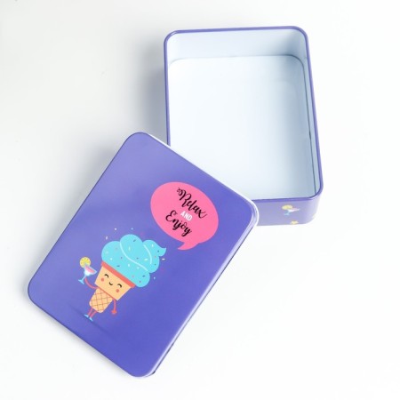 Casket Metal Rectangular "Ice Cream Adventures" mix 12x9x4 cm-3
