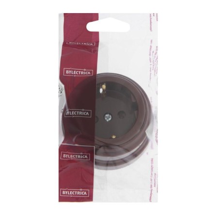 BYLLECTRICA socket Retro RA16-0206, 16A, one, external., S/c, cquer., IP20, brown.-2