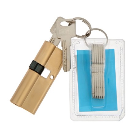 Цилиндровый механизм для китайской двери, 80 мм, латунь, 7 перф. ключей-1
