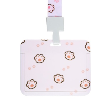 Badge horizontal external size 10 x 7.8 cm, internal size 5.2 x 8.2 cm, tape 42 cm, with a pattern "Paws"-2