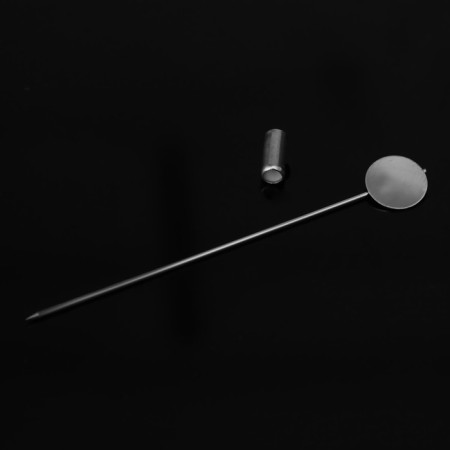 The basis "Brooch-Igla" l = 7.5 cm, 1cm site (set 5pcs), silver color-3