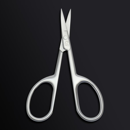 Manicure scissors "Premium satin", narrow, bent, matte, 9.6 cm, silver color-6