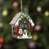 Christmas tree toy "hut with a snowman", from batteries, a glow of warm white