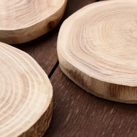 Oak slice 10x11x1, set 3 pcs.-1