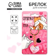 Брелок для ключей «Моё сердечко», 2.5 х 7.4 см