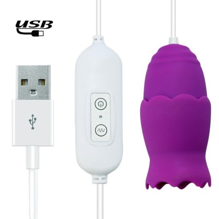 Vibroyaisa Oka-hips, with nozzles for nipples and clitoris, 12 modes, USB, silicone, purple-1