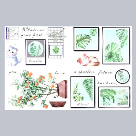 Stick plastic interior color "posters with leaves" 60x90 cm-1