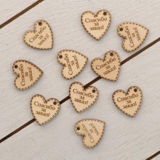 Set of tags 10 pcs, heart 