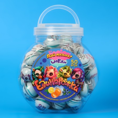 Chewing gum with sour filling “Brush Bubble! Unicorns balls ", 10 g-3
