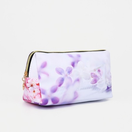Lightning cosmetic bag, white/lilac color
