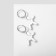 Earrings "Dogs" toy, white color in silver