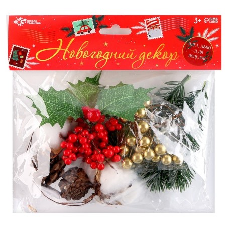 Set for creativity "Materials for winter crafts. Cones, twigs "-5
