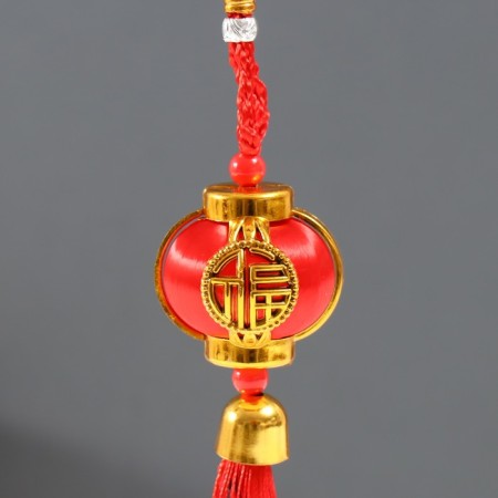 Plastic suspension, textile "Chinese flashlight with a bell" 4x4x18 cm-1